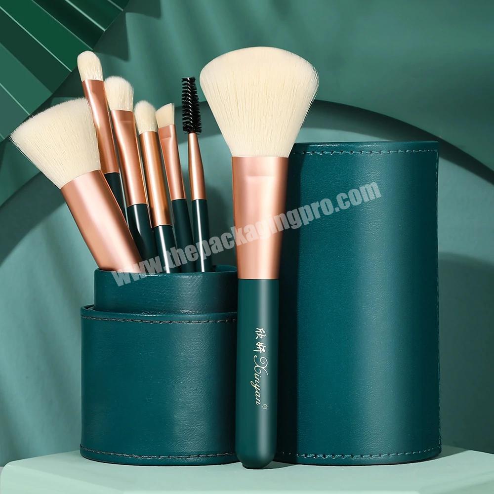 Custom makeup brush packaging box PU leather cosmetic brush gift box set packaging design luxury cosmetic gift eyelash brush box