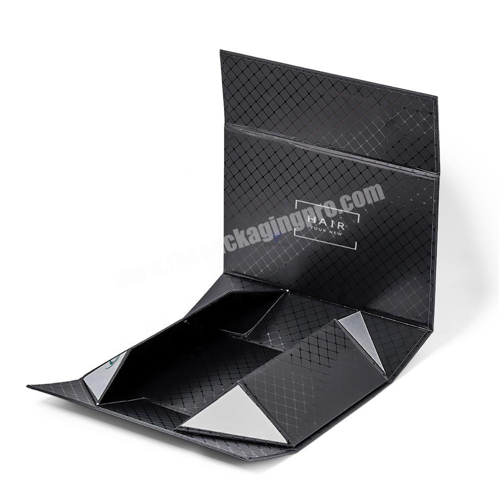 Custom paper cardboard rigid gift magnetic closure folding boxes flat folding box