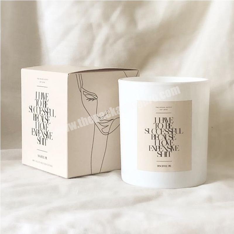 Custom patterned luxury white candle jars with lids box and logo print cardboard eco friendly set gift box candle gift box