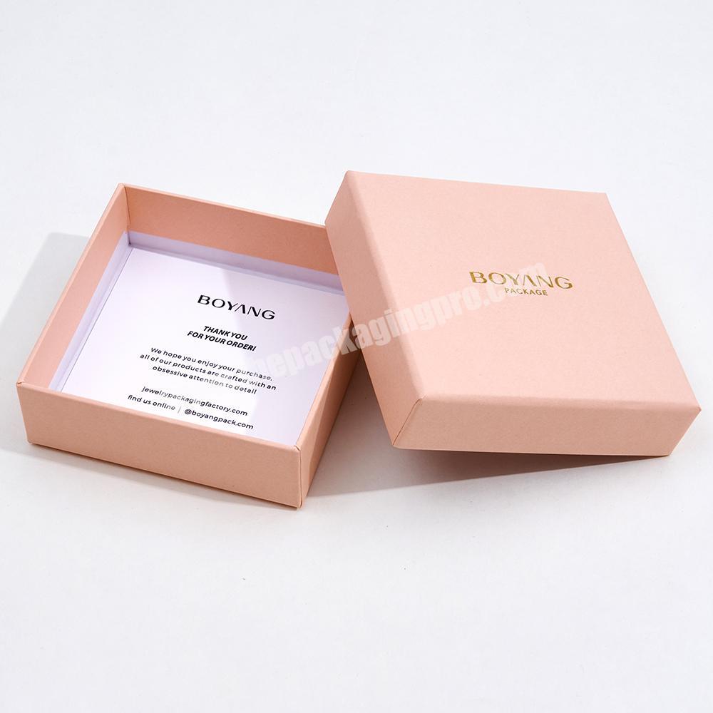 Custom pink paper package jewellery box jewelry gift boxes packaging with logo