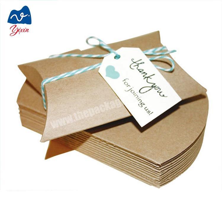 Custom plain natural kraft paper box pillow box without printing