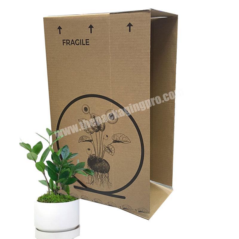 Custom plant shipping packaging boxes potted live plant shipping box for plant