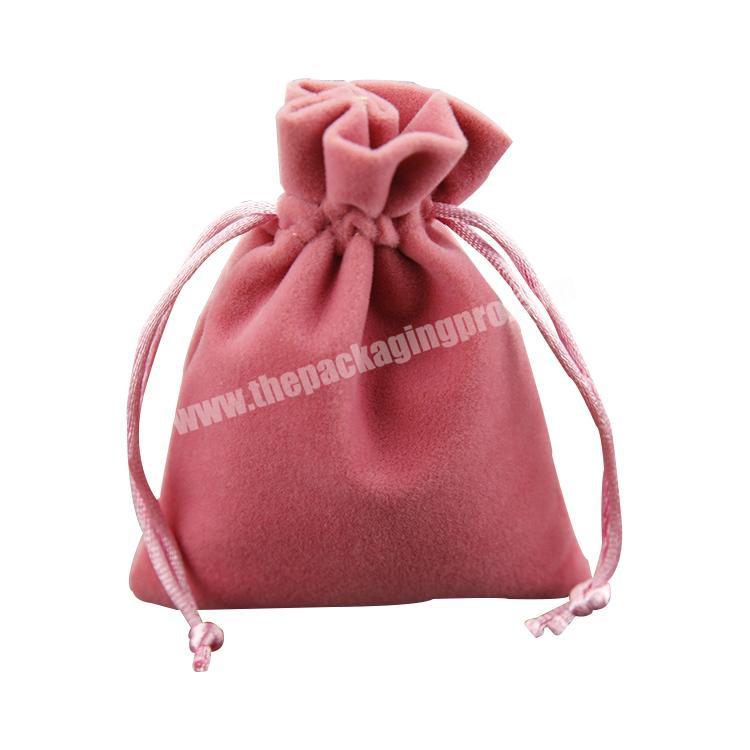 Custom print logo velvet string bag jewelry bag drawstring bag