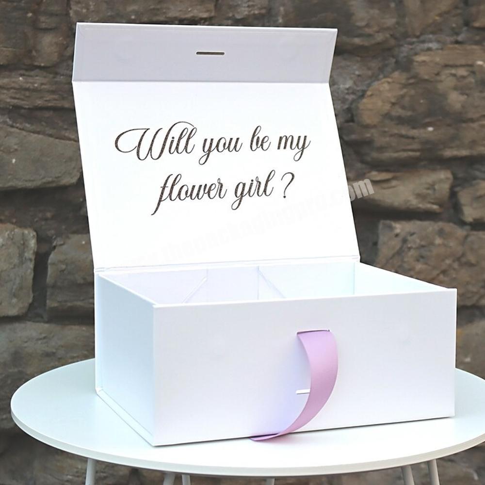 Custom printed gift set closure cardboard packaging box with ribbon packaging baby gift set box folding magnetic packaging box