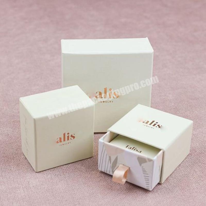 Custom printed jewelry box gift case earring storage with logo jewelry packaging box with logo jewelry gift box