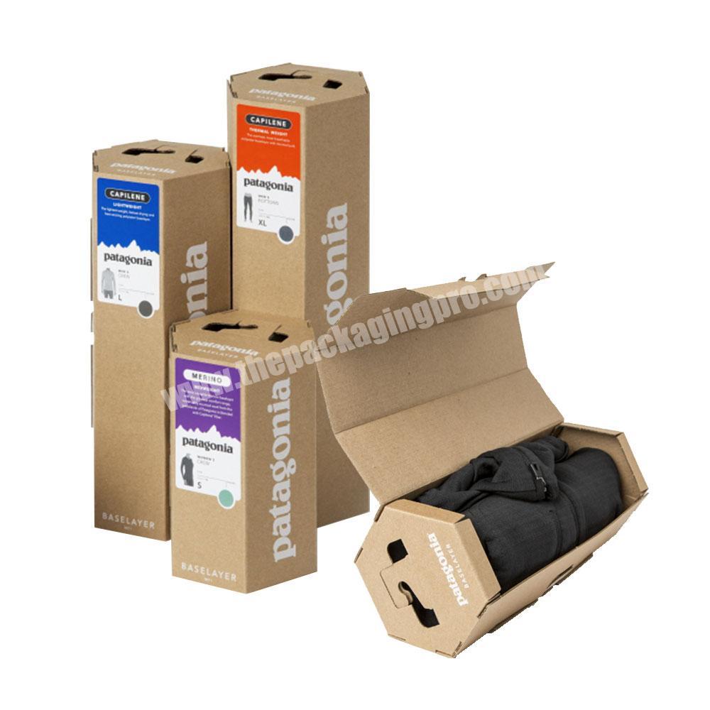 Custom printed kraft gift box clothing socks personalized hexagon gift box easy to store mini small cardboard gift boxes wholesaler