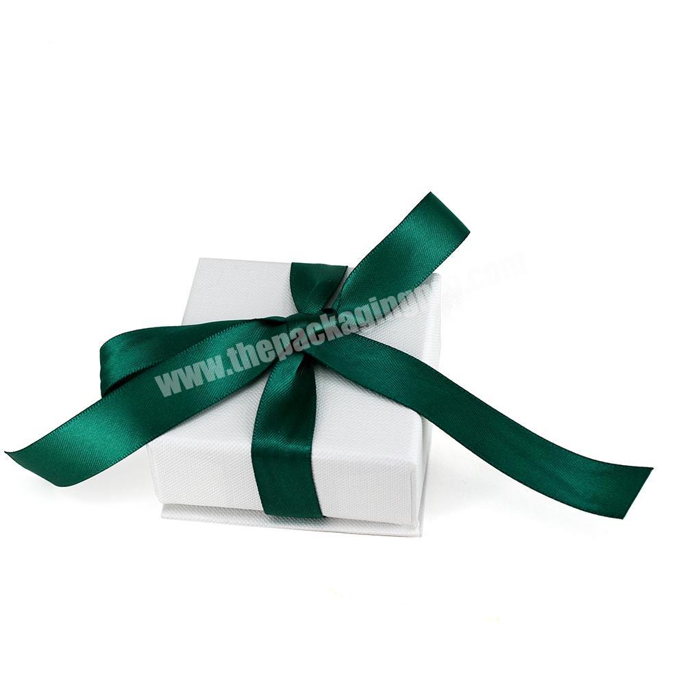 Custom printing luxury hard recycled small jewelry wedding gift packaging with ribbon
