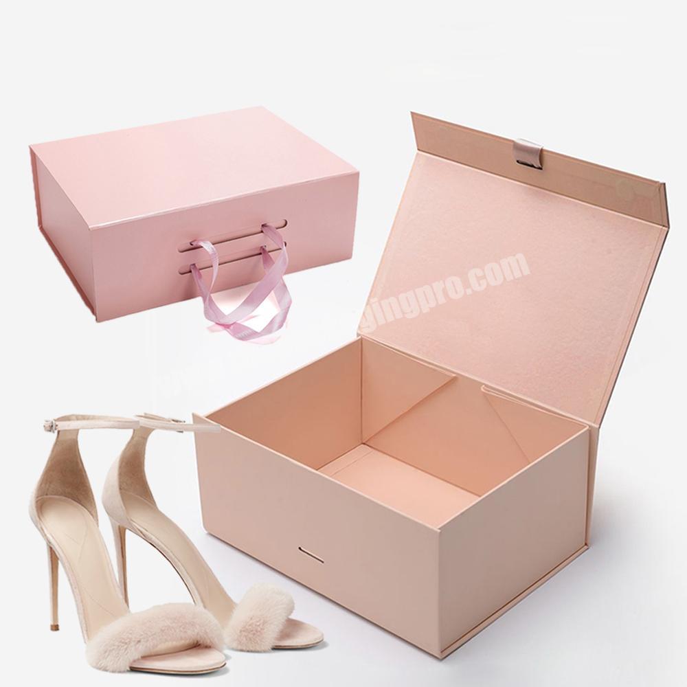 Custom recycled ecofriendly paper sneaker shoe box gift packaging high heel shoe boxes with custom logo luxury magnetic shoe box