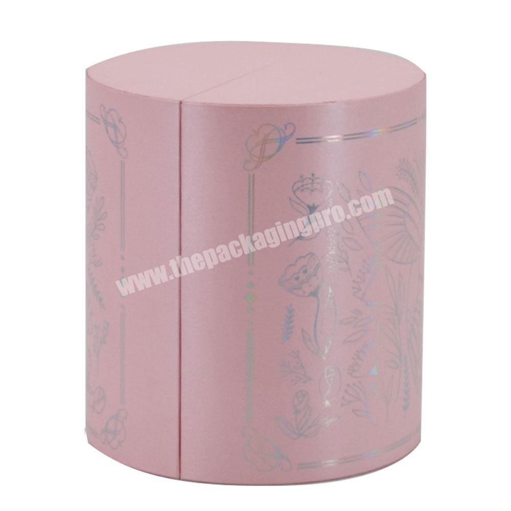 Custom round gift packaging box magnetic candles christmas gift box elegant Double door jewelry packaging gift box