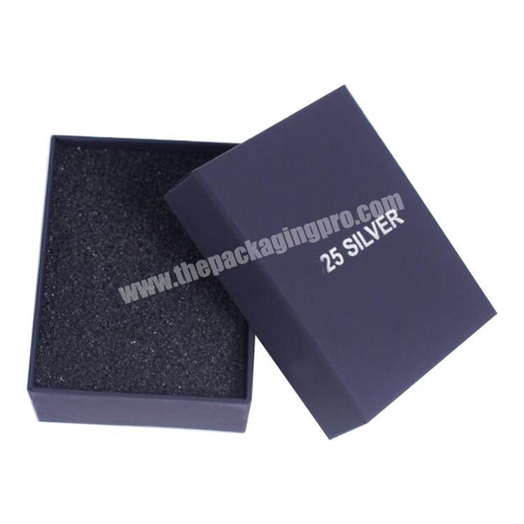 Custom silver Logo gift ring earring bracelet jewelry packaging boxes rigid cardboard paper