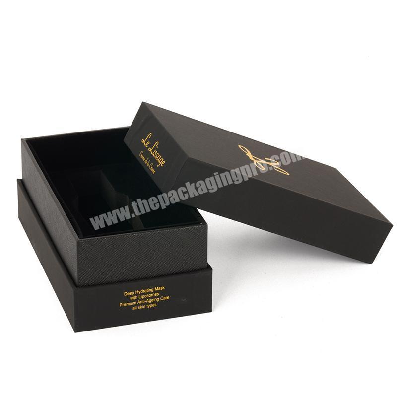 Custom size large matte black carboard lipbalm packaging boxes jewelry box  up to down paper box for jwellery