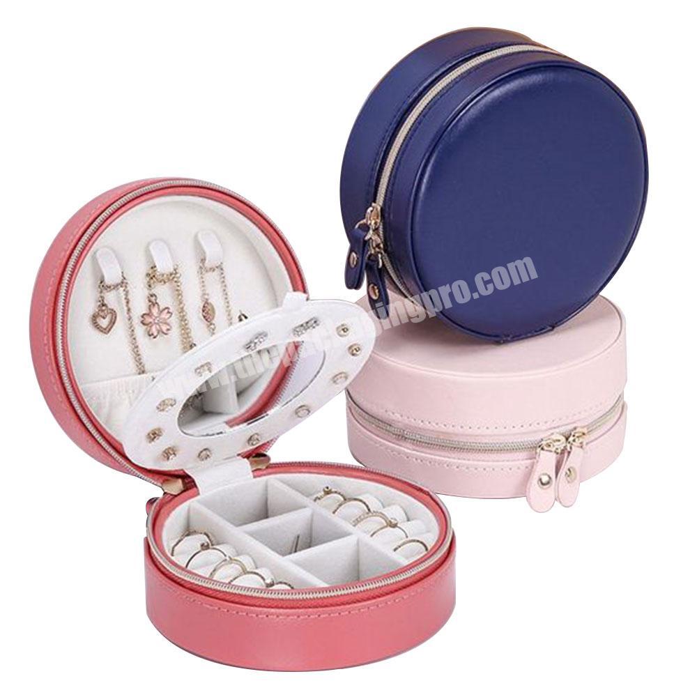 Custom small jewelry gift box portable storage travel velvet jewelry gift box necklace ring gift packaging jewelry box
