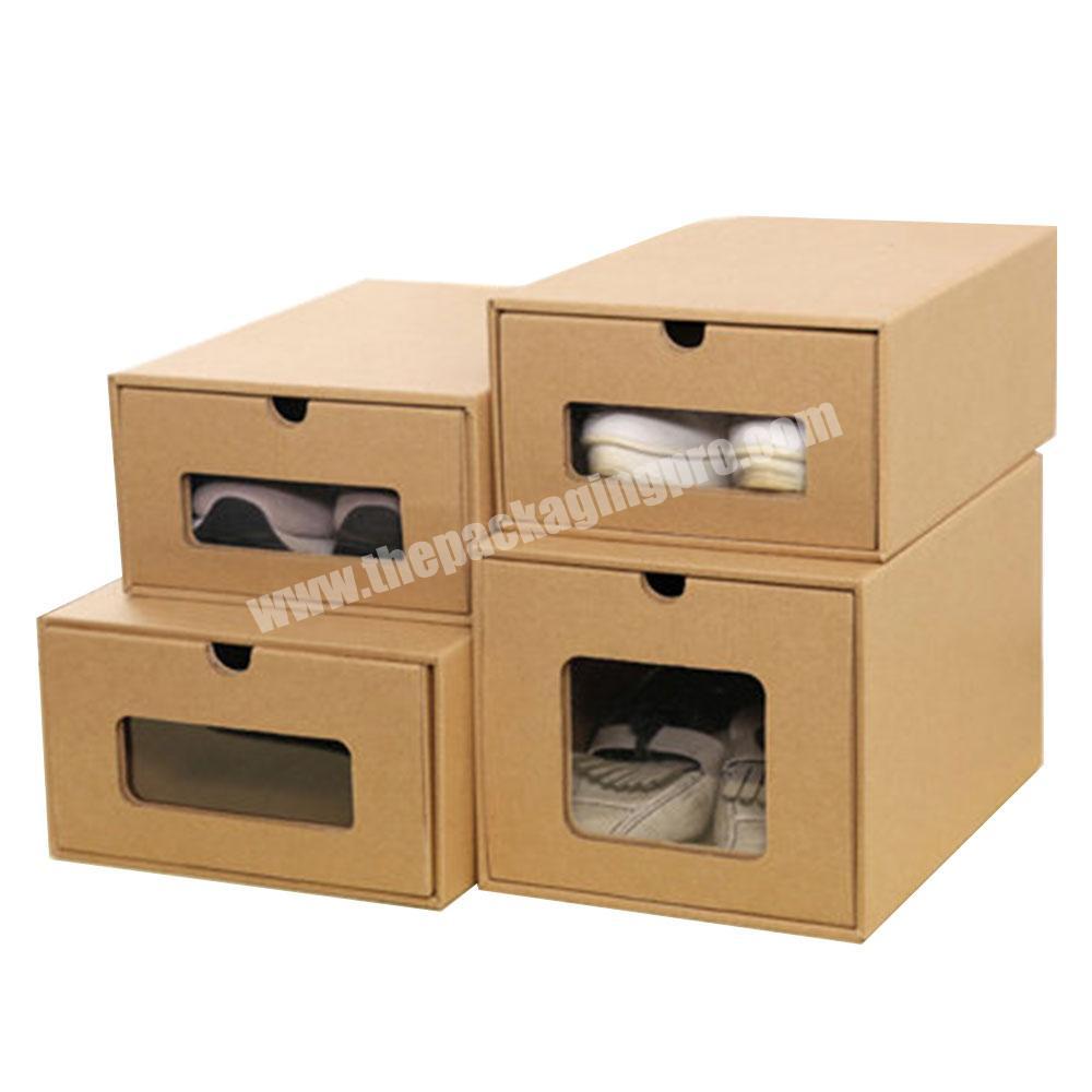 Custom sneaker storage box acrylic plastic front opening cardboard packaging box kids clothing gift drawer storage box factory