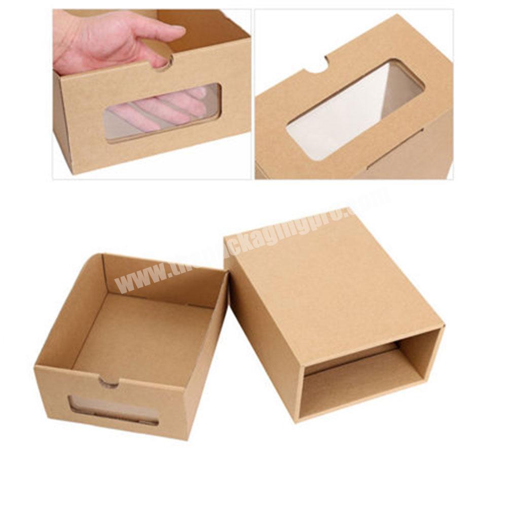 personalize Custom sneaker storage box acrylic plastic front opening cardboard packaging box kids clothing gift drawer storage box
