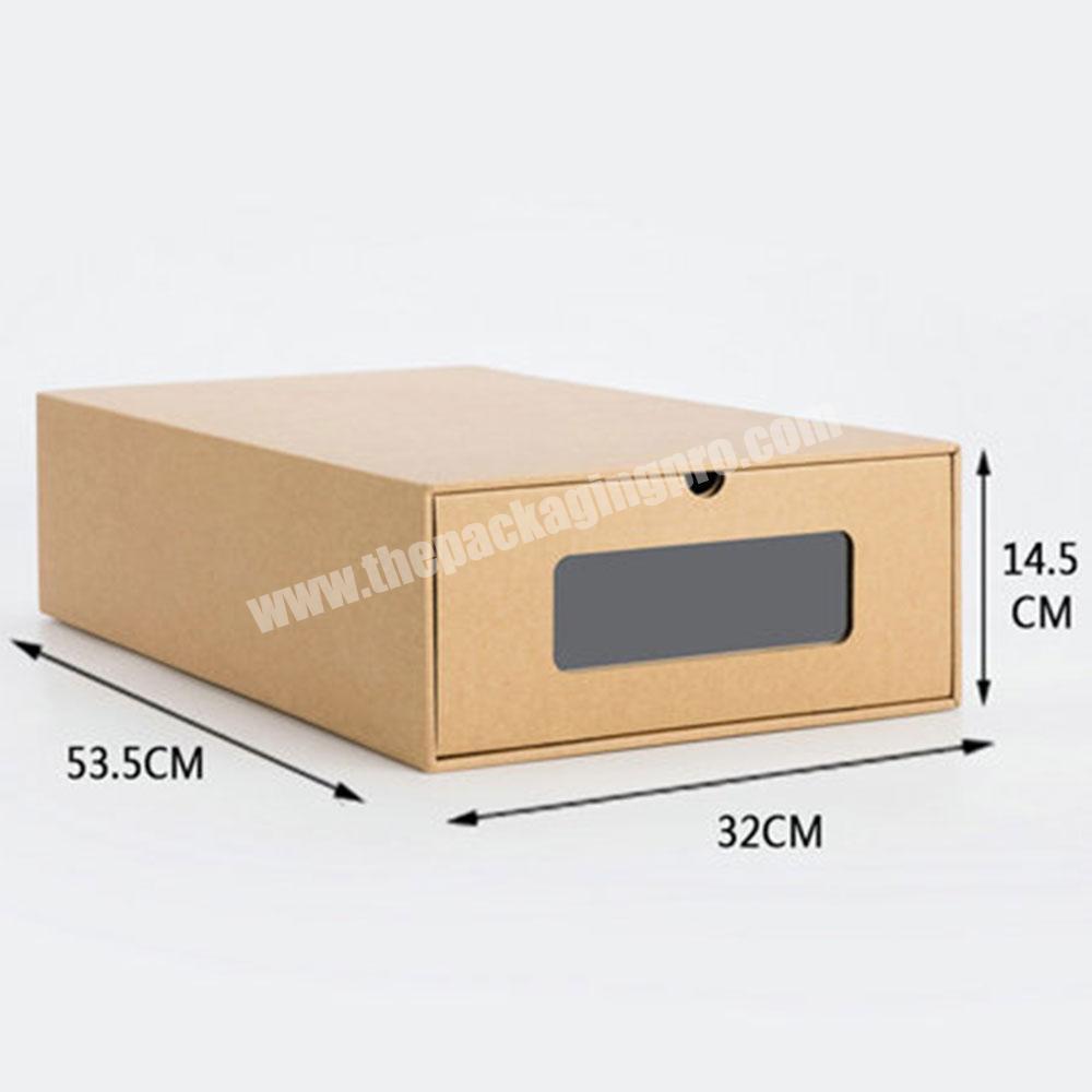Custom sneaker storage box acrylic plastic front opening cardboard packaging box kids clothing gift drawer storage box wholesaler