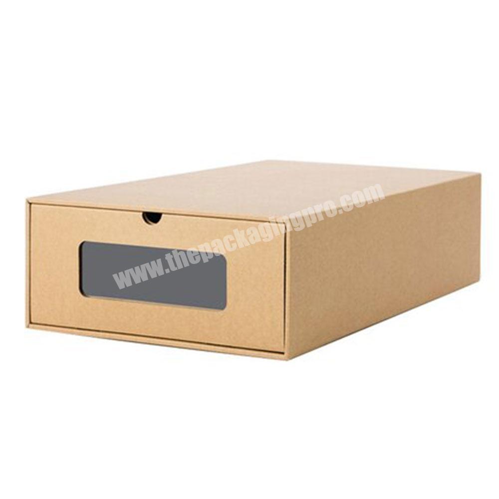 Custom sneaker storage box acrylic plastic front opening cardboard packaging box kids clothing gift drawer storage box
