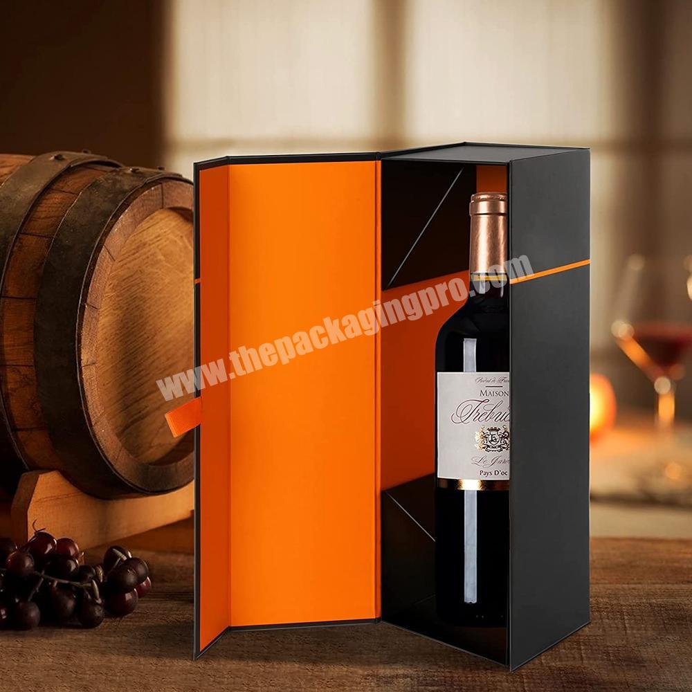 Custom speciality wine gift boxes luxury cardboard magnetic folding sublimation red wine packaging boxes for wine packaging box