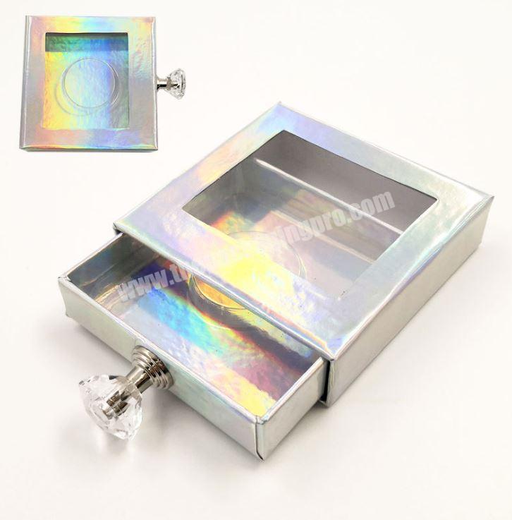 Custom wholesale transparent  sparkling packaging eyelash box eyelash boxes with trays