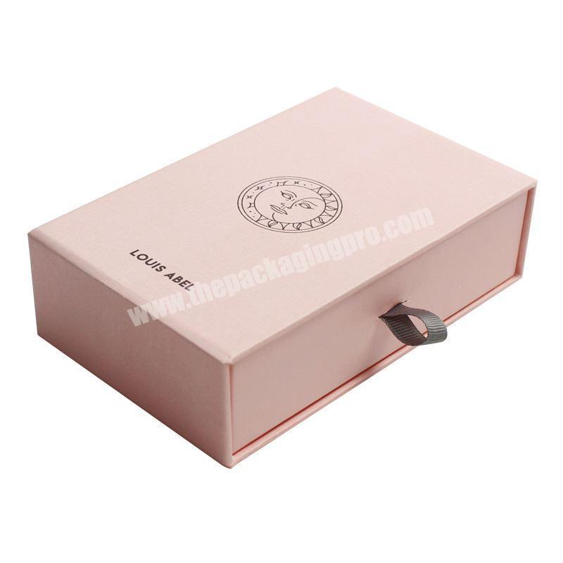 Customised Product Cardboard Box Packaging Beauty Drawer Pink Luxury Custom Paper Gift Box Packaging With Handle