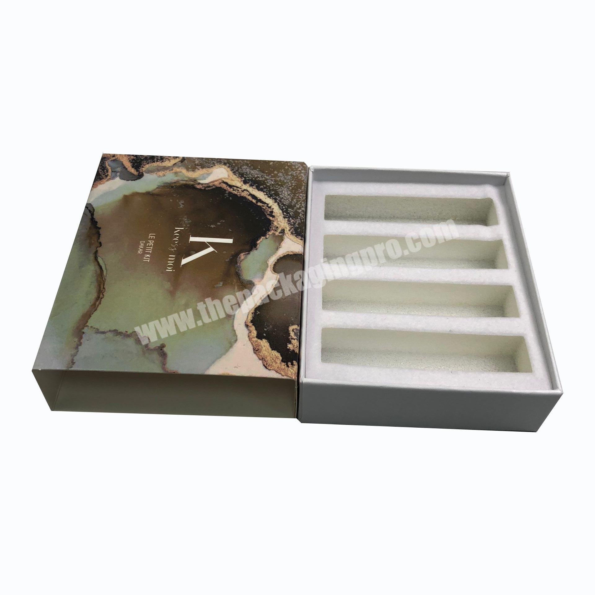 Customize Sleeve Drawer Lipstick Lip Balm Paper Box Packaging Box Gift Box Package Factory Wholesale With Foam EVA Insert
