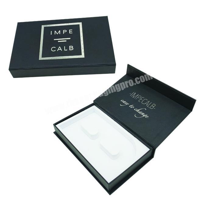 Customized Black Magnetic Luxury Cardboard Packaging Jewelry Box