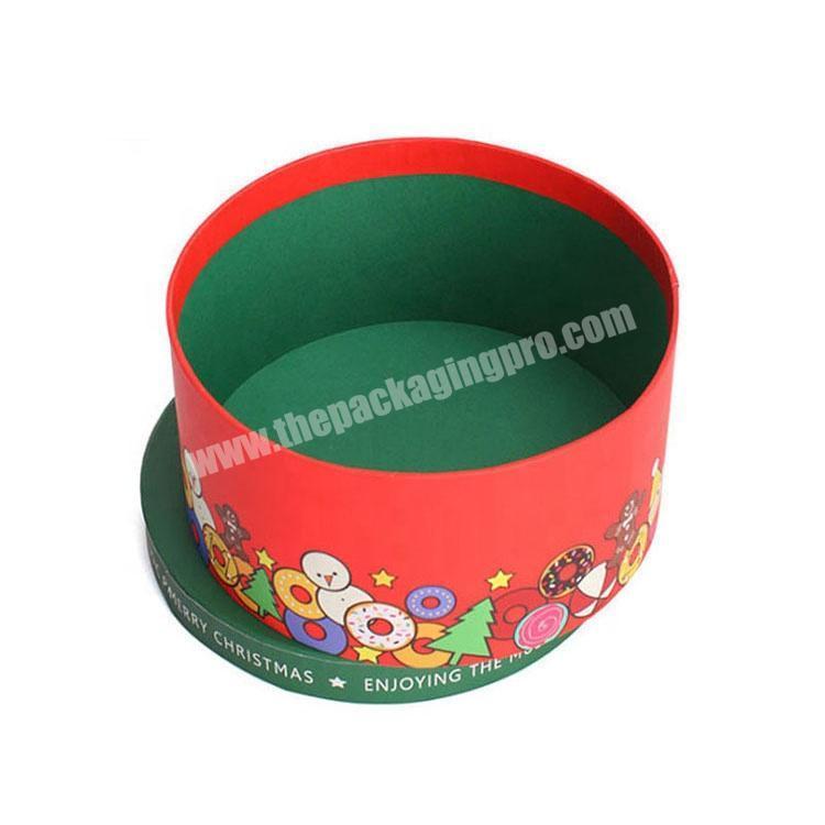 Customized Christmas Round Gift Paper Packaging Boxes