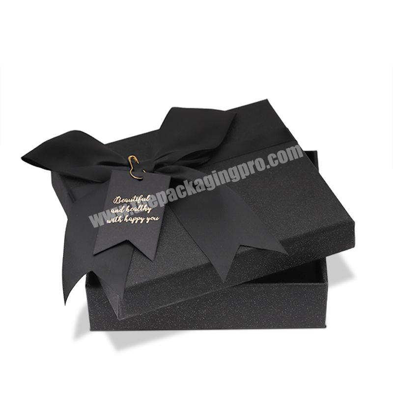 Customized Design Logo Printing Empty Fancy Packaging Boxes Black Paperboard Gift Box