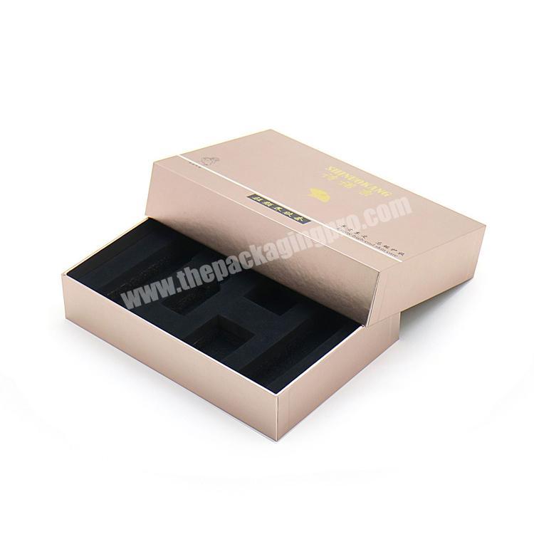 Customized Face Cream Essential Oil Product Packaging Lid and Based Cosmetic Gift Box with EVA Insert