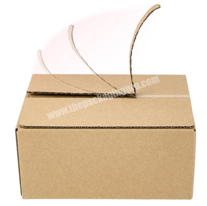 Customized Logo Corrugated Self Seal Postal Brown Kraft Mailing Carton Self Adhesive Tear Away Strips Shipping Zipper Gift Box