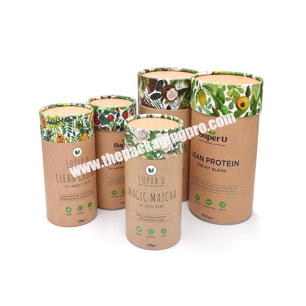 Custom Logo Eco Friendly Kraft Cardboard Food Grade Paper Tubes For Coffee Tea Leaf Candy Chocolate
