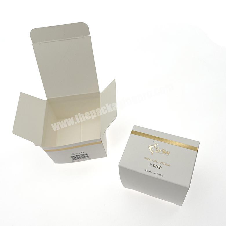 Customized Product Packaging Small White Box Packaging, gold foil logo Cardboard Cosmetic Paper Box