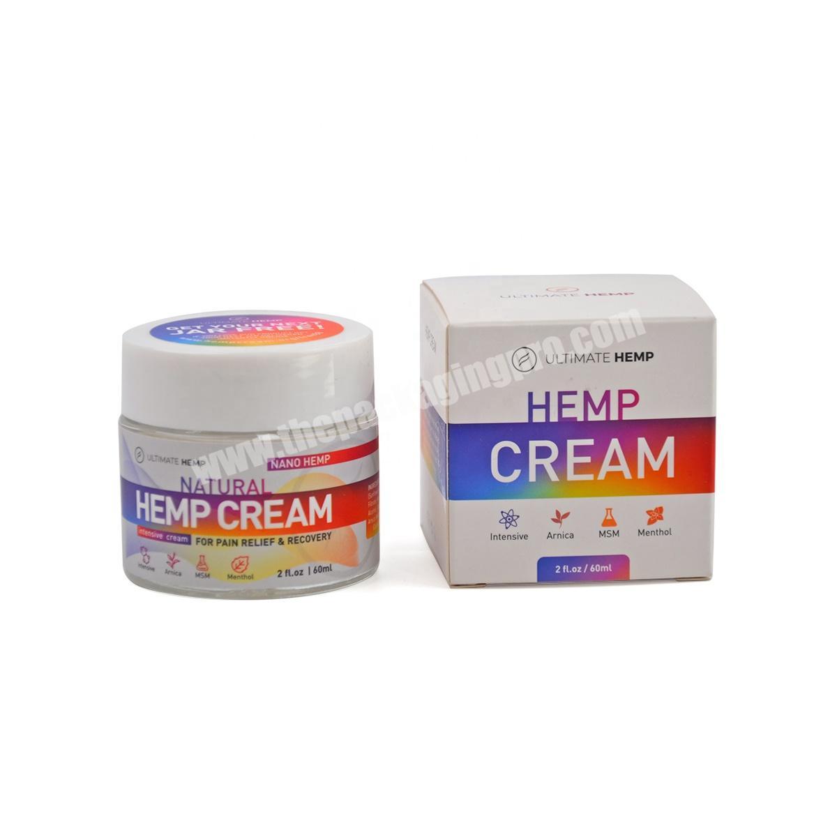 Customized Reverse Tuck Hemp Cream Packaging Paper Box