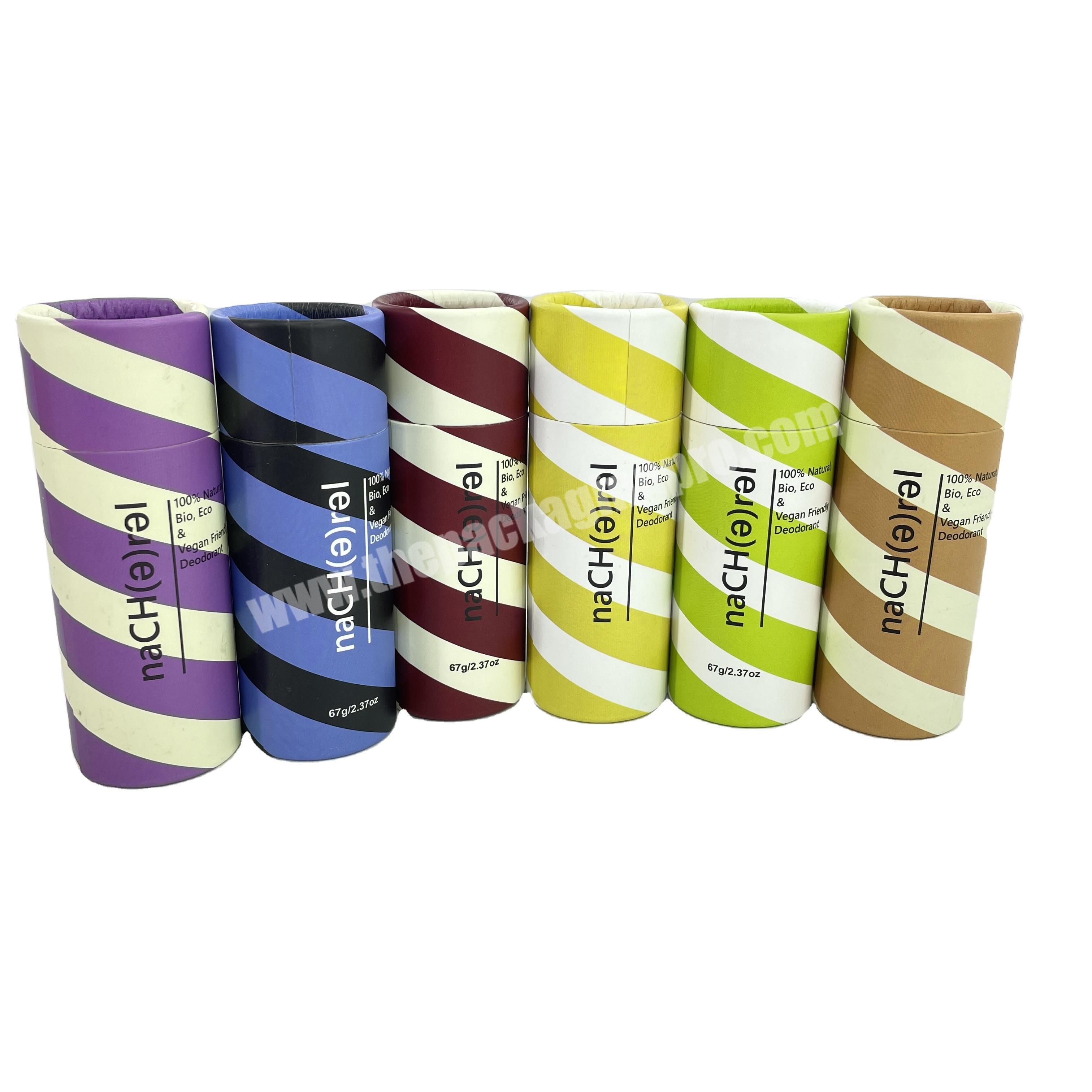 Customized different colors  cardboard Deodorant Stick container packaging push up paper tube