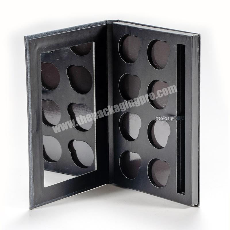 Customized eyeshadow gift boxes paper box cosmetic packaging design cosmetic eyeshadow box with mirror