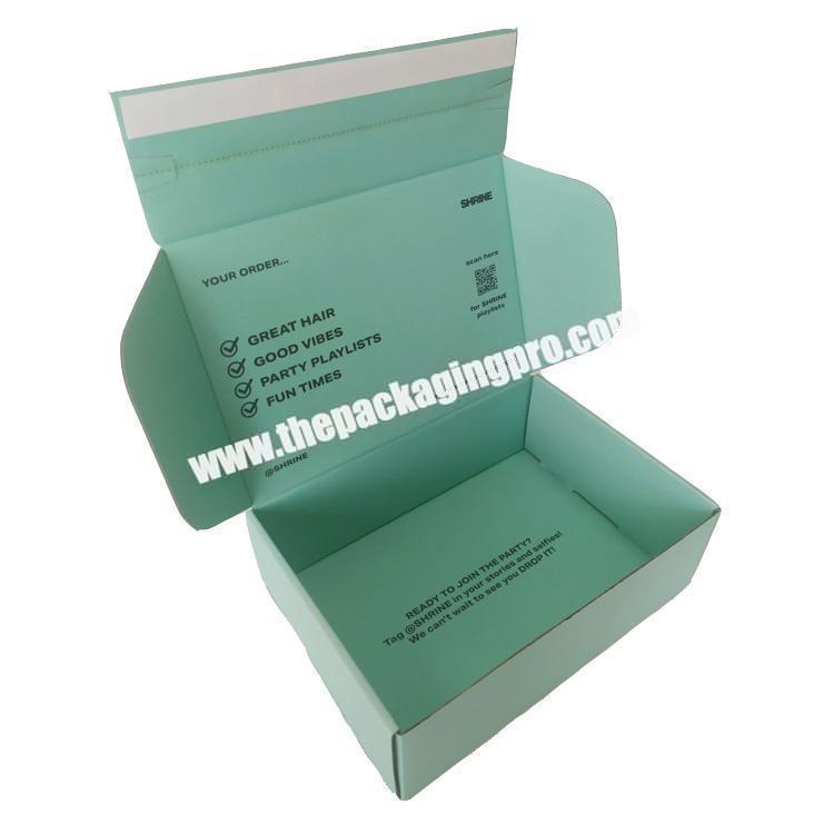 Custom cmyk color logo printing corrugated paper clothing packaging zipper shipping box