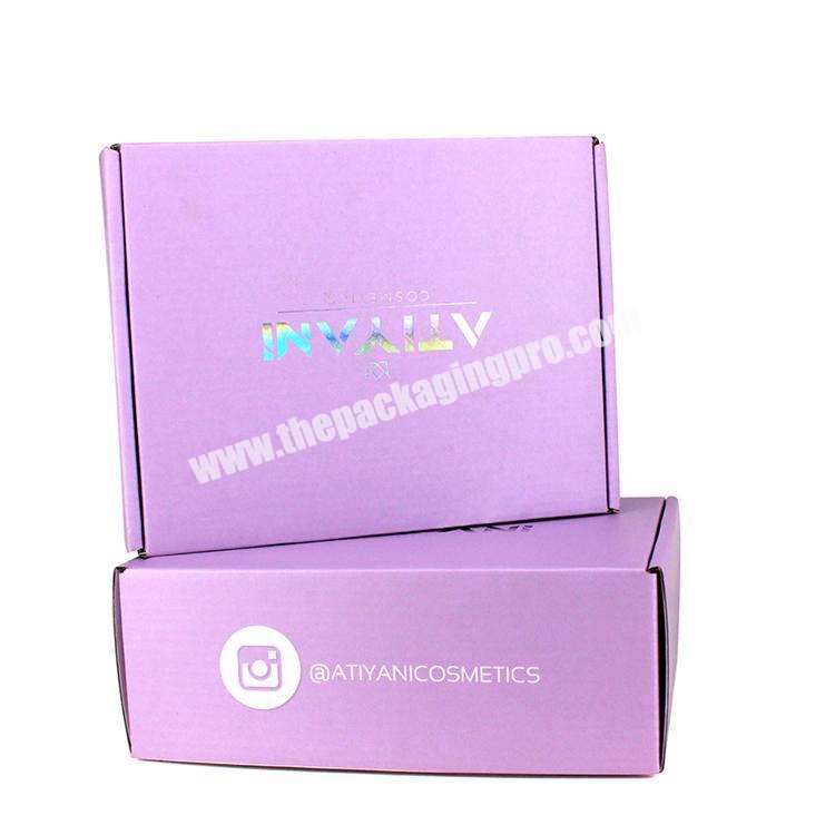 Hot sale beauty cosmetic eyelash packaging corrugated mailer cardboard courier box custom LOGO