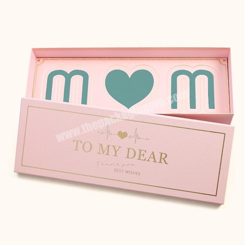 Customized logo design Mother's Day gift luxury i love you mom heart flower box gift box custom mom flower box