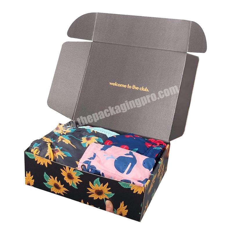 Customized logo shipping corrugated cardboard mailer box underwear paper gift packaging storage box wholesale