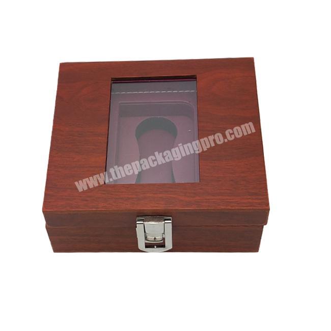 Customized luxury led light wood gift box with window