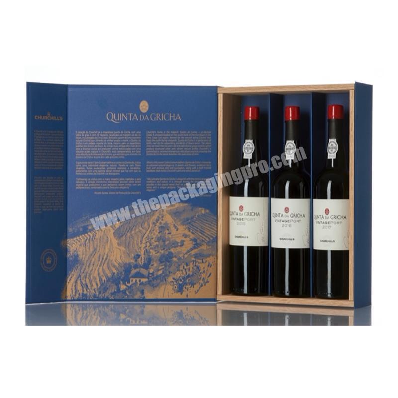 Customized luxury printing wine bottle gift boxes custom cardboard beer red wine carton box packaging wine shipping paper boxes