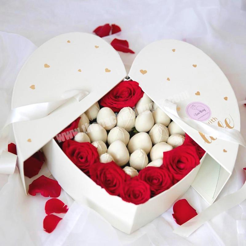 Decorative Cardboard Box High Quality Valentine Gift Box  Rose Heart Shaped Box with Ribbon