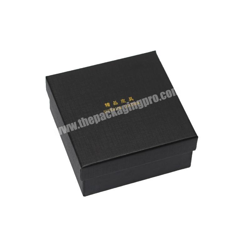 Delicate appearance men luxury matt black paper cardboard belt wallet packaging gift box