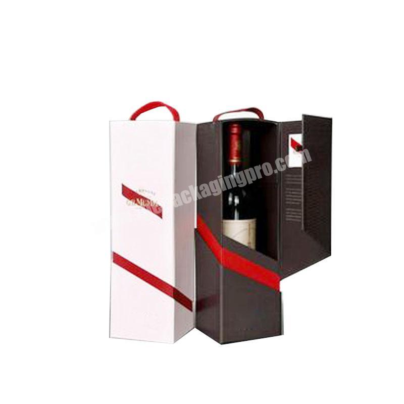 Design custom luxury biodegradable Red Wine Glass Bottle Square square box packaging wine