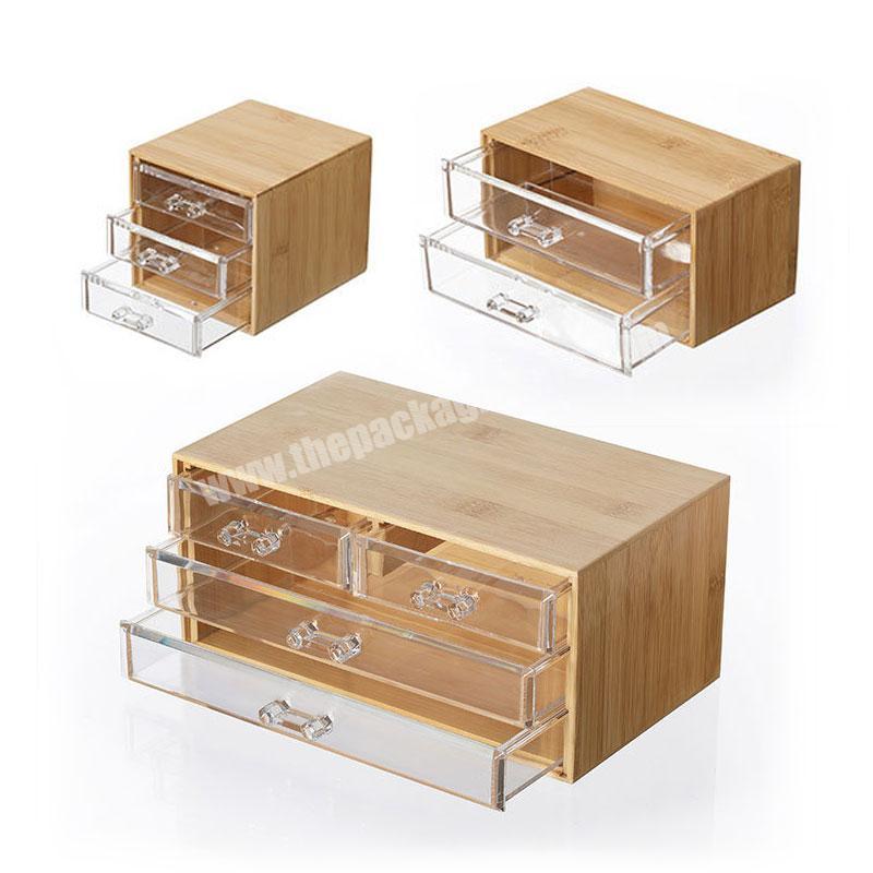 Desktop Organizer Jewelry Display Rings Holder Box Acrylic Jewelry Organizer Wood box