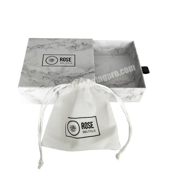 Drawer Style White Marble Jewellery Packaging Box With Custom Logo