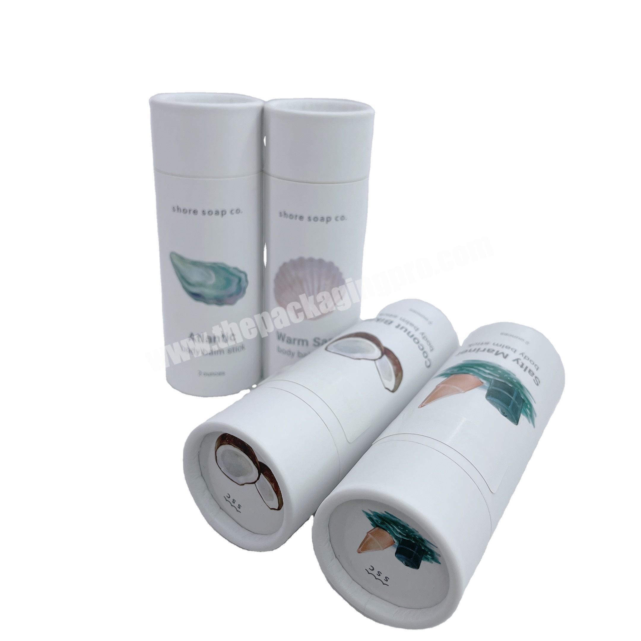 Eco Friendly Biodegradable Custom  Paper Push Up Lip Balm Deodorant Packaging Tube