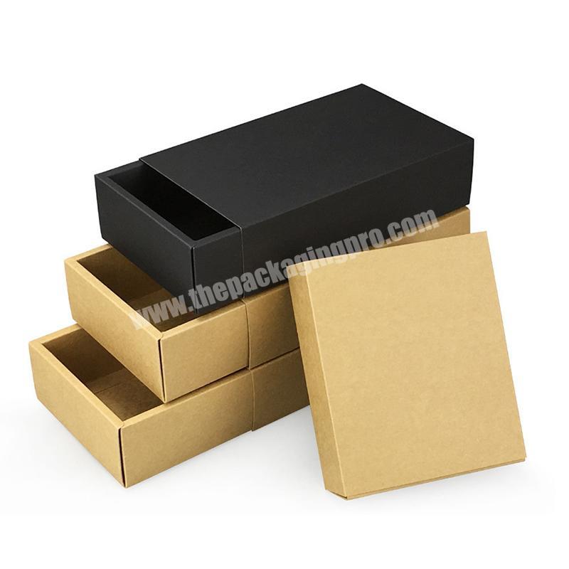 Eco Friendly Biodegradable Printing Logo Kraft Tea Socks Packaging Drawer Craft Paper Box With Sliding Lid For Packaging