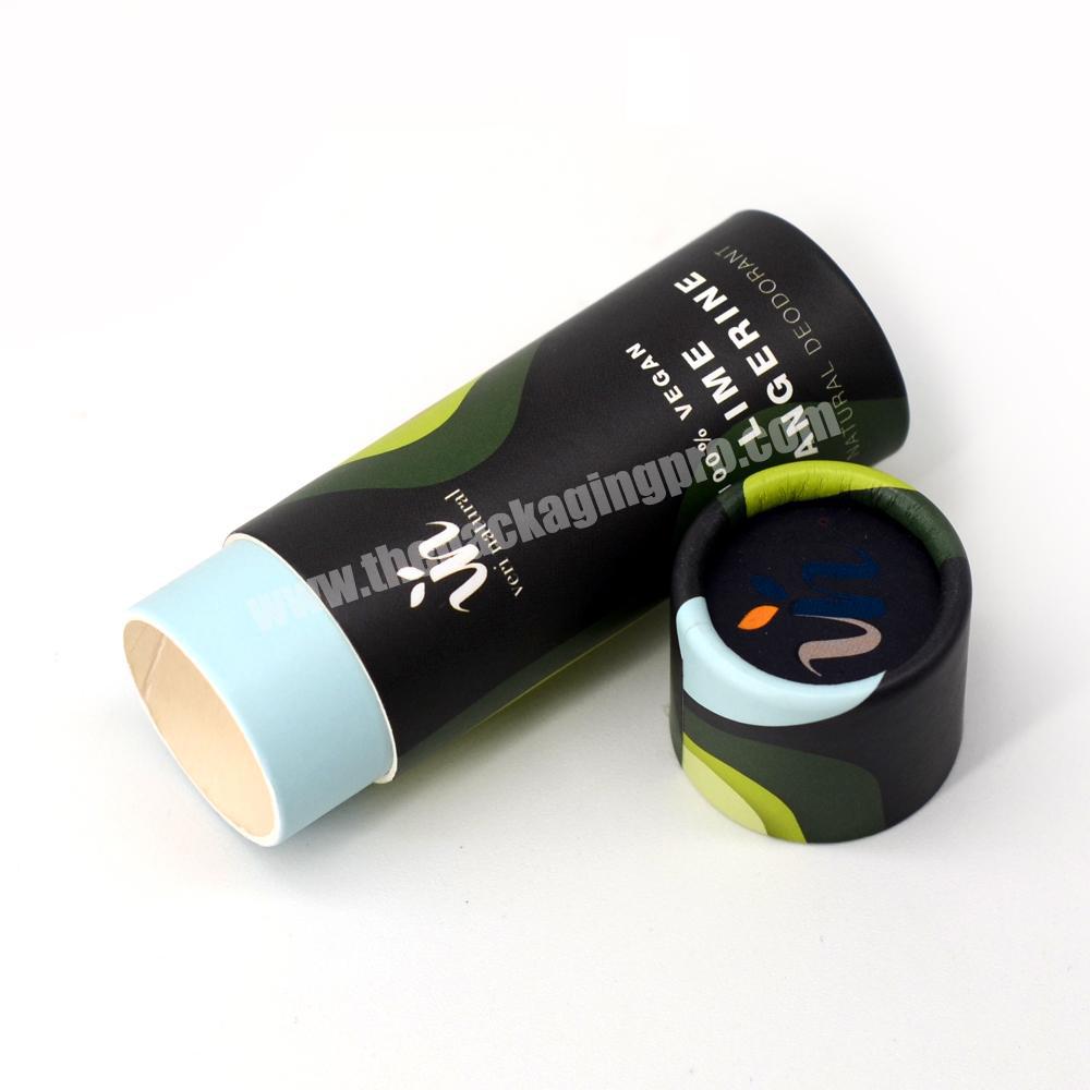custom Eco Biodegradable Deodorant Stick Container Paper Cardboard Push Up Tube for Lip Balm Stick Deodorant Skincare Packaging 