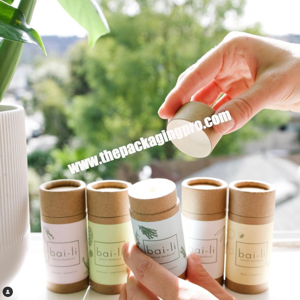 Eco friendly Kraft push up Paper tube container for lip balm&Deodorant Stick Container packaging