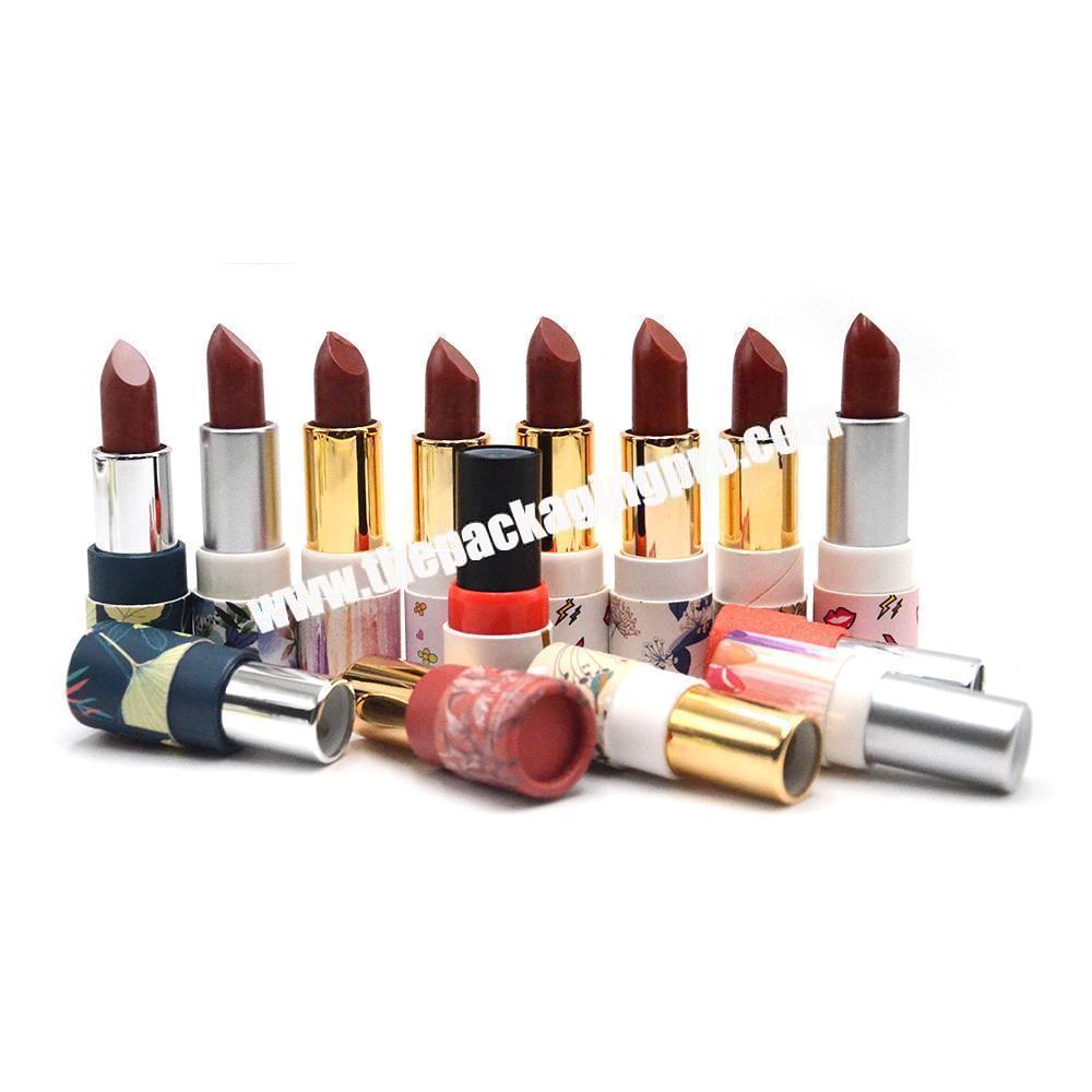 Empty round lipstick paper tube packaging with custom design